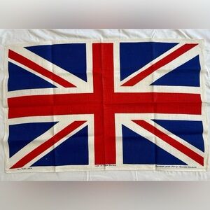 Vintage Souvenir Union Jack Linen Great Britain Flag Richard Douglas Tea Towel